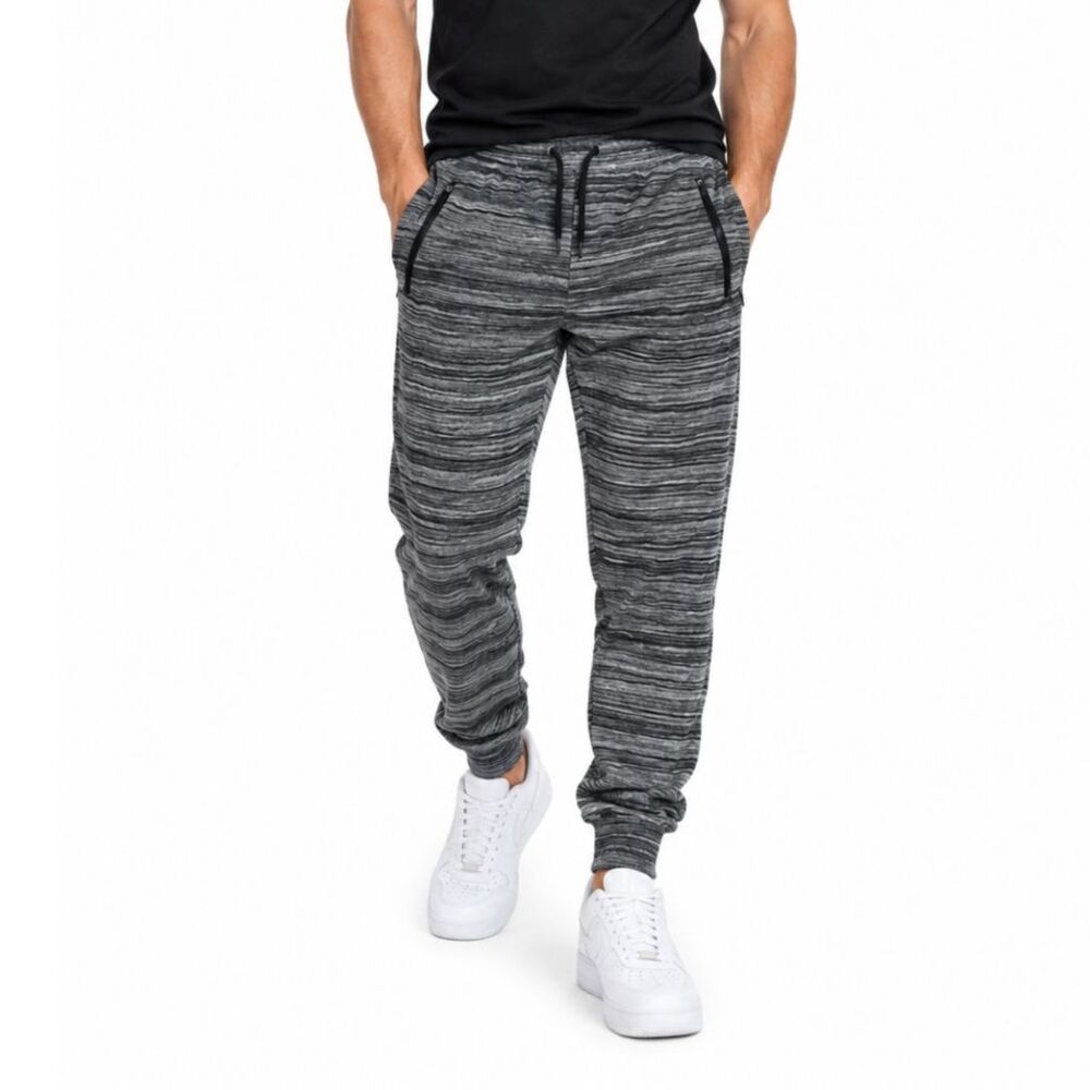 Brooklyn Cloth Men’s Gray Striped Jogger Sweatpants | Size Large